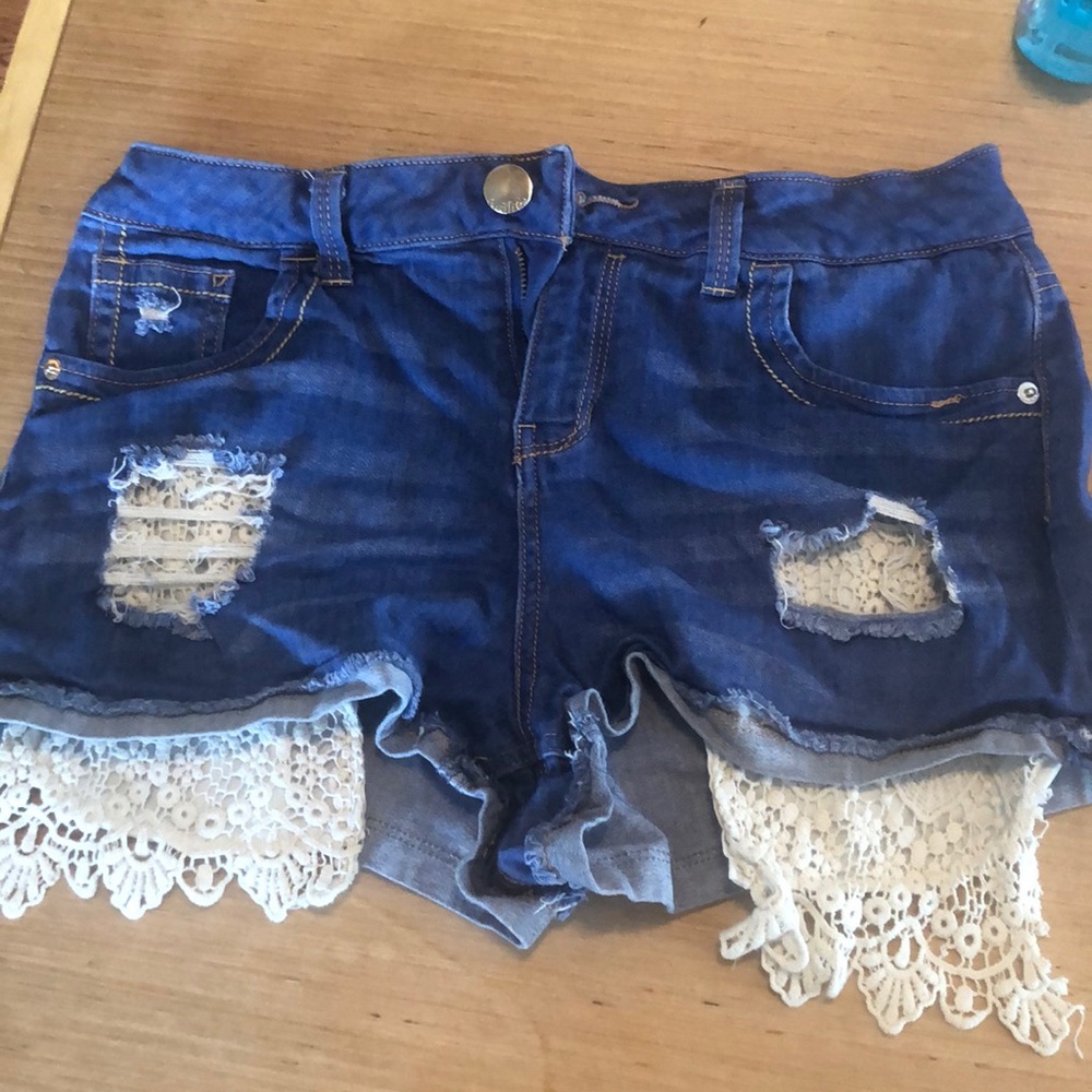 Jean lace shorts
